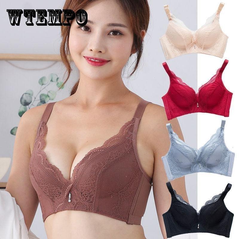 Sexy Lace Wireless Back Closure Bra Women Sexy Lingerie Adjusted Push Up Bra Comfort Breathable Backless Bralette Bh B Cup