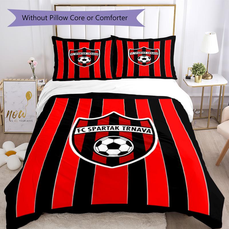 Star Soccer Emblem Printed Pattern Duvet Cover Set – includes 1 duvet cover and 2 matching pillowcases Bedroom decor Christmas gifts