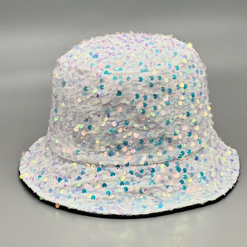 Для шляпы-ведра с пайетками Dazzle Color, многоцветной, подходящей ко всему, шляпы-ведра с широкими полями, крутой летней дышащей рыбацкой кепки, унисекс