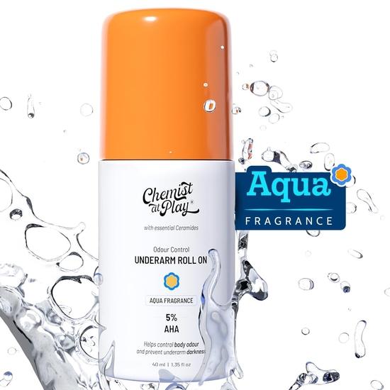 Chemist at play Роликовый дезодорант для подмышек с 5% AHA, молочной кислотой и 1% миндальной кислотой | Отшелушивает подмышки | Для чувствительной кожи | Без спирта - 40 мл