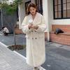ВАЙЛА Новое женское теплое пушистое пальто Толстое с большим воротником Искусственная овечья шерсть Длинное пальто Бежевый Топы для женщин Casaco Feminino