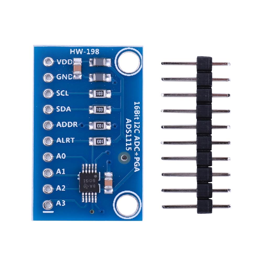 ADS1115 АЦП сверхкомпактный 4-канальный модуль с программируемым усилителем усиления 16 бит I2C высокой точности для Arduino Raspberry Pi