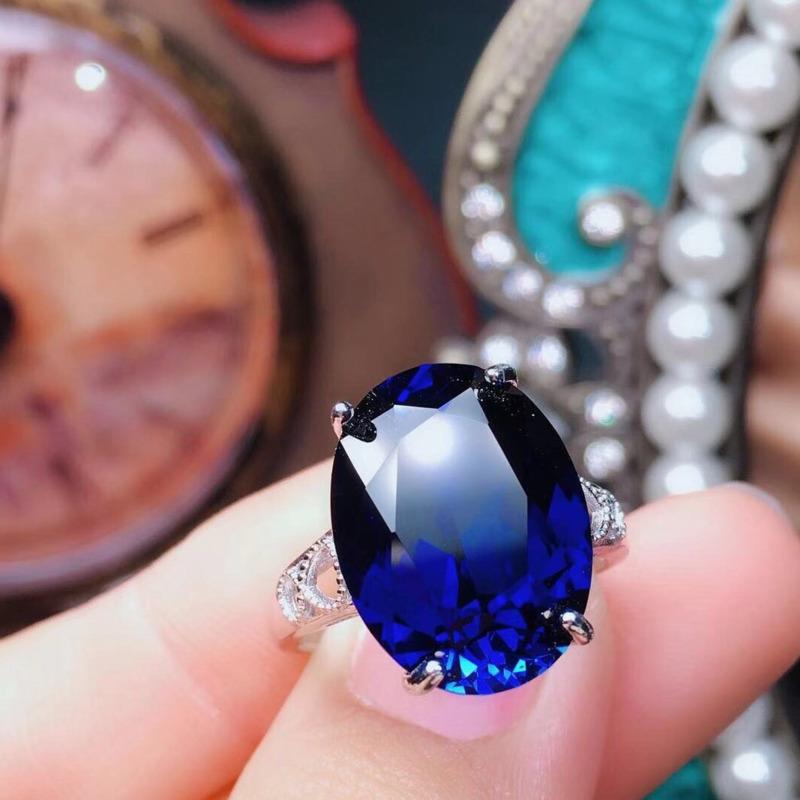POMOiii Ослепительные циркониевые женские кольца с романтическим водным синим камнем, обручальное кольцо, подарок на день Святого Валентина для влюбленных, модные украшения