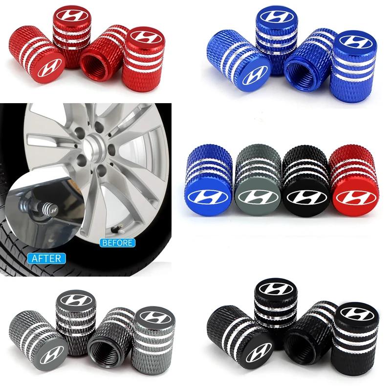 4pcs Aluminum Alloy Car Tire Valve Cap Tyre Cover Accessories for Hyundai Sonata IX35 I20 I30 Azera Elantra Accent Santa bfi4