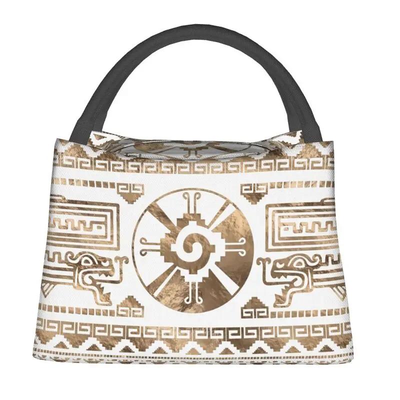 Mayan Aztec Hunab Ku Pastel Gold изолированные сумки для обеда для кемпинга путешествия герметичный холодильник термобокс для обеда для женщин