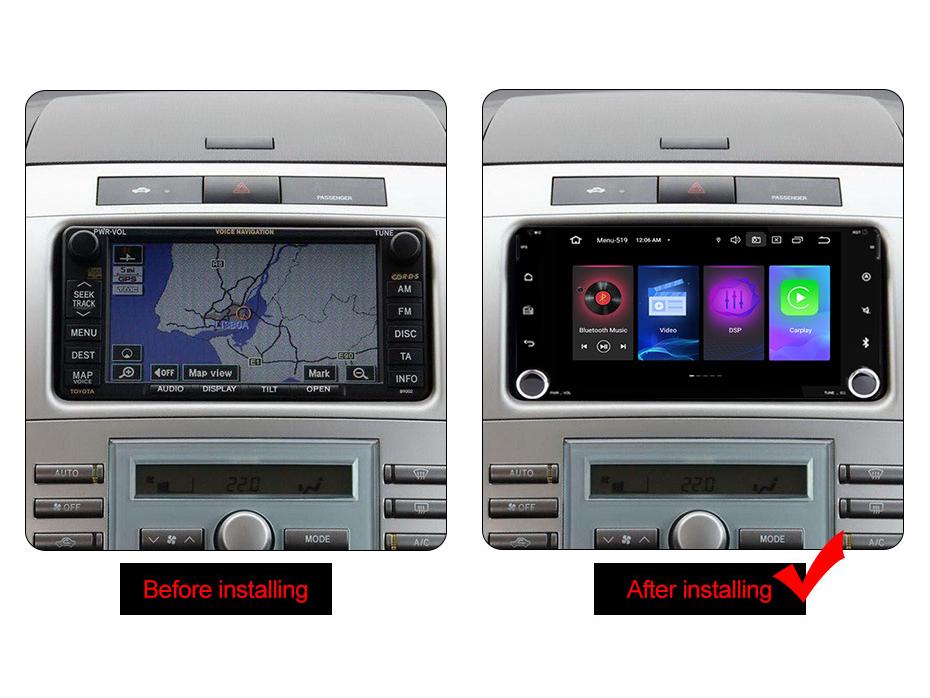 Система GPS-навигации и CarPlay для Toyota Corolla с камерой заднего вида и Bluetooth