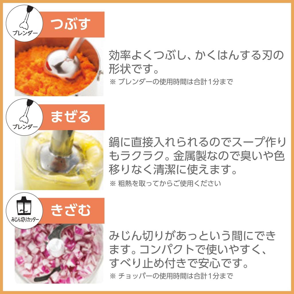 Tescom Stick Blender Hand Blender White THM322 W <Crush/Mix/Chop>