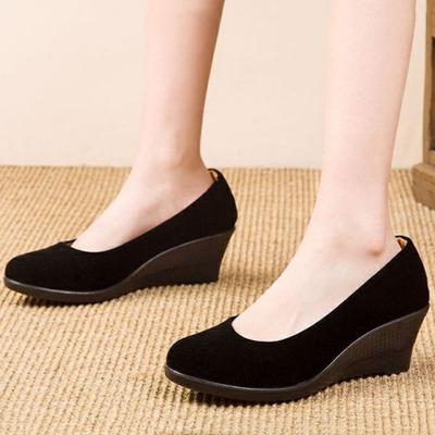 Cresfimix женские классические туфли с круглым носком, легкие, весенние, на танкетке, женские, повседневные, удобные, для работы, в гостинице, на каблуке ba307