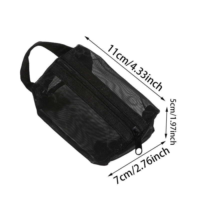 Портативная квадратная сетчатая сумка для хранения, квадратный сетчатый кошелек для монет, сетчатый чехол на молнии, косметичка
