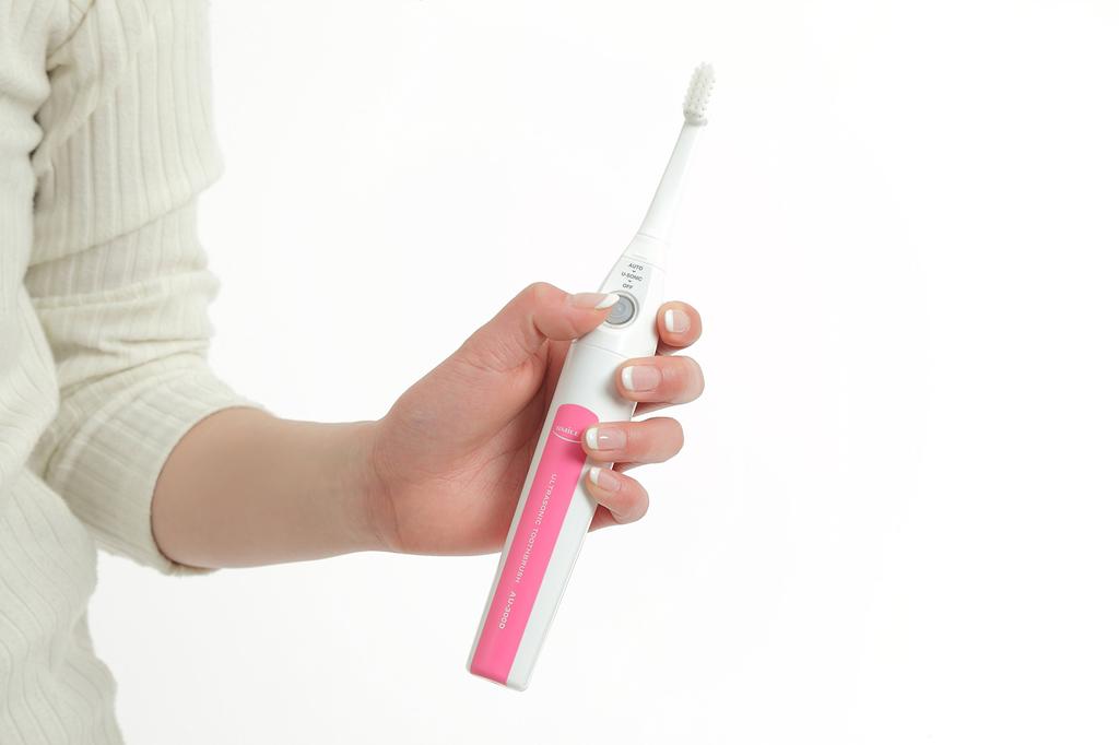 Pink Body Ultrasonic Electric Toothbrush Smile X with 2 Packs of Replacement Toothbrushes 1.6MHz AU-300D