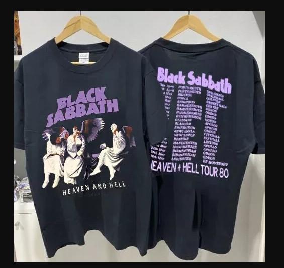 Black Sabbath Tour 80 Heaven And Hell T-shirt, Size S-4XL