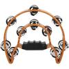Tambourine, Double Row Metal Jingles Hand Held Percussion Tambourine Half Moon Handbell Musical Instrument with Ergonomic Grip for Adults