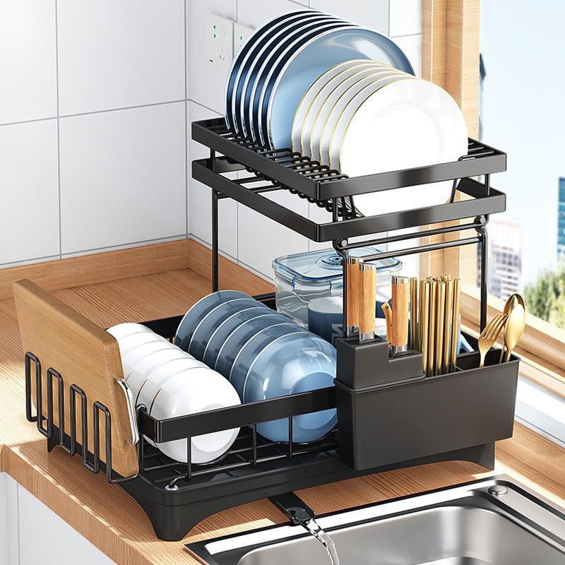 Compact Dish Rack Multifunctional Dish Drying Rack Rustproof Kitchen Dish Drying Rack