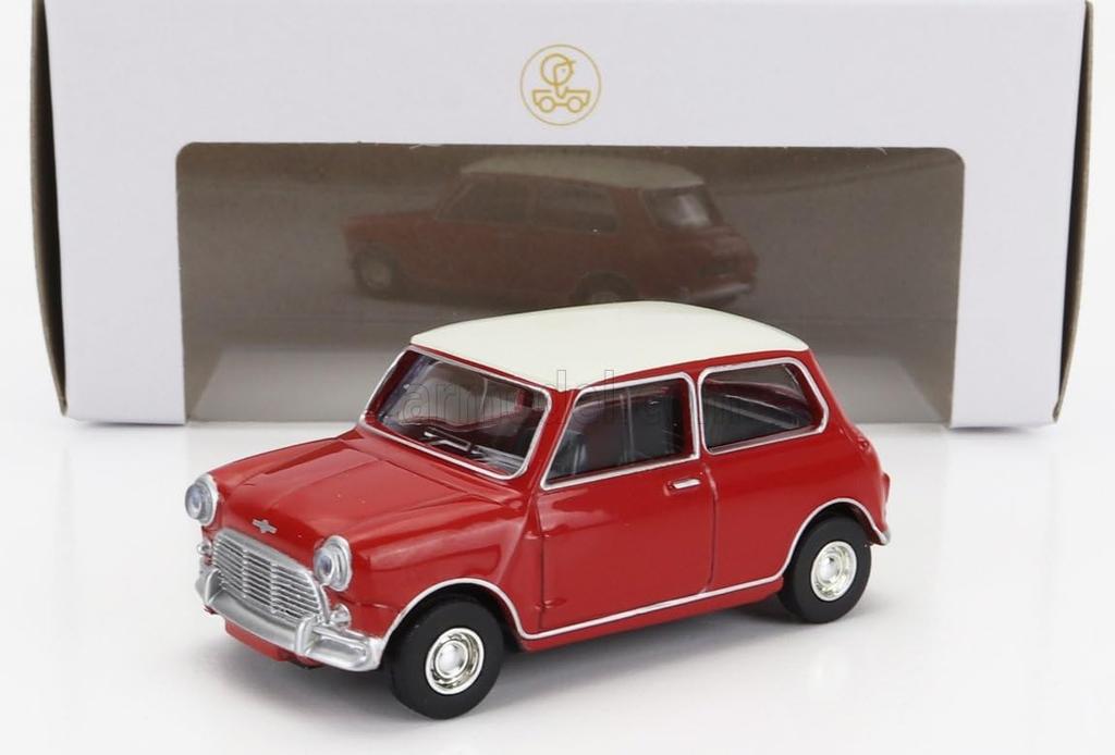 NOREV 1/64 Scale Mini Cooper S 1964 (Red/White) Diecast Model Car [Imported]