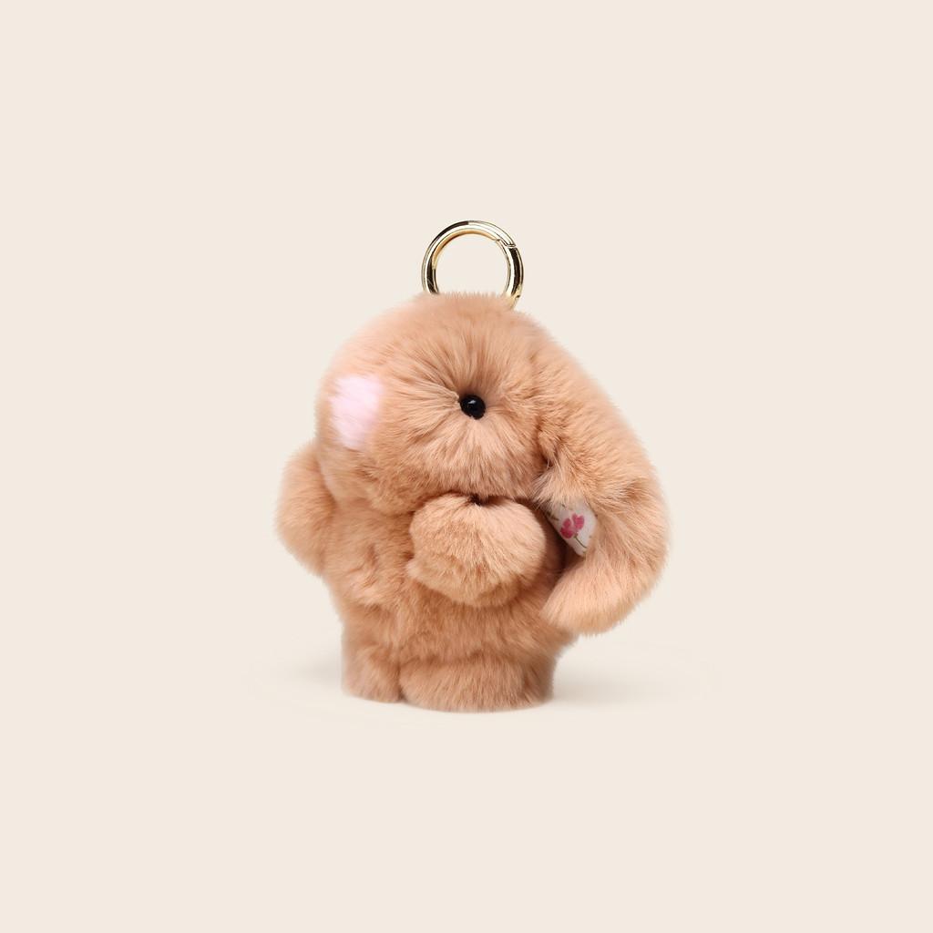 Bunny Plush Keychain With Flower Print For Bag Pendant Decoration Gift Kids