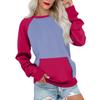 Womens Long Sleeve Sweatshirt Casual Round Neck Cute Pullover Tops Printing Lightweight Sweatshirt With Pocket
