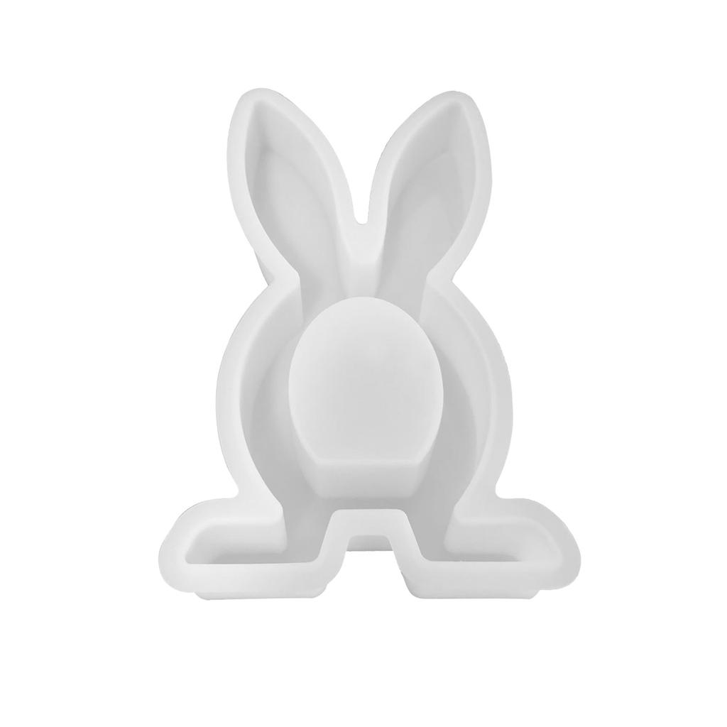 Easter Rabbit Candle Holder Mold for DIY Candle Tealight Holder Easter Party Decoration Holiday Present Gypsum Ornament