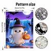 Halloween pearl painting handmade diy art cute white figure pumpkin moon waterfall pearl home decoration painting