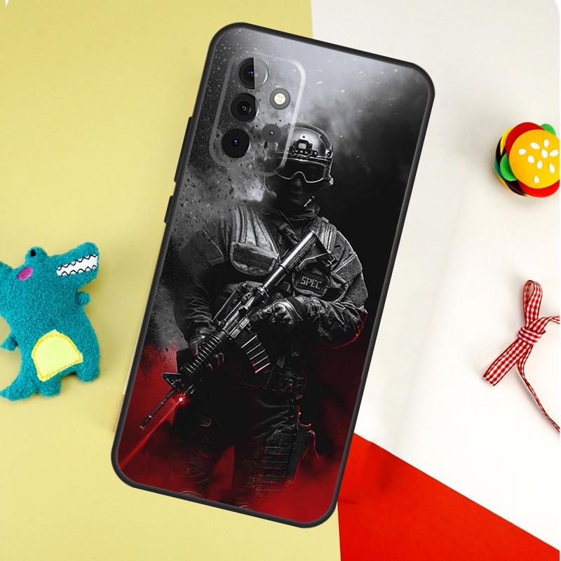 Tactical Swat Gear Pattern For Samsung Galaxy A53 A33 A13 A54 A34 A14 A55 A35 A15 A05 A06 A16 A22 A32 A52 Phone Case