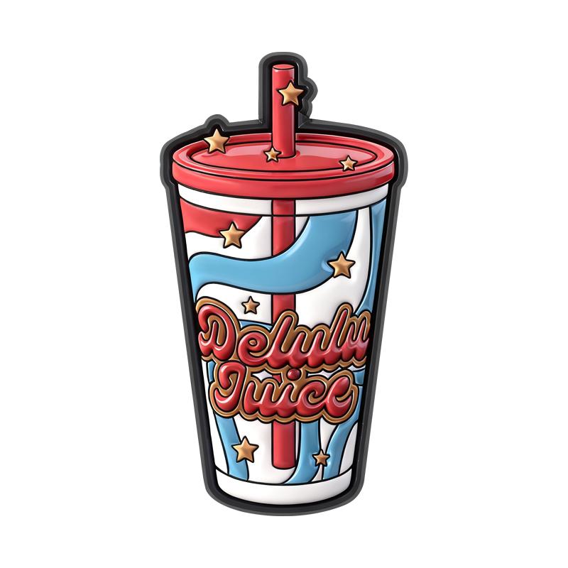 Delulu Juice Enamel Pins Cartoon Ticket To Delululand Brooches Lapel Badges Clothes Funny Jewelry Gift for Kids Friends