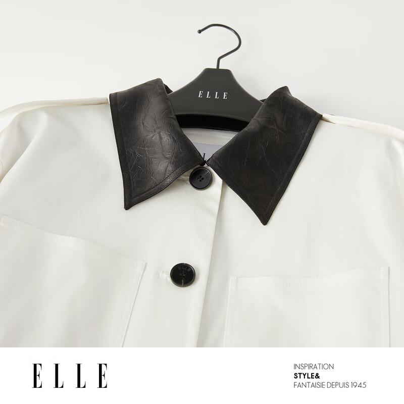 ELLE Женский французский двубортный тренч средней длины в стиле колор-блок