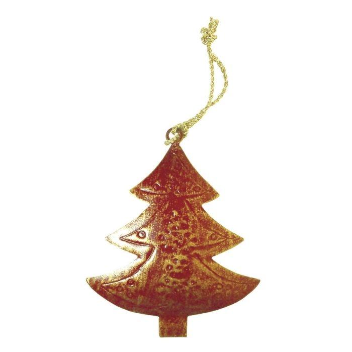 Rayher - Pendentif en métal sapin rouge et doré 9 cm