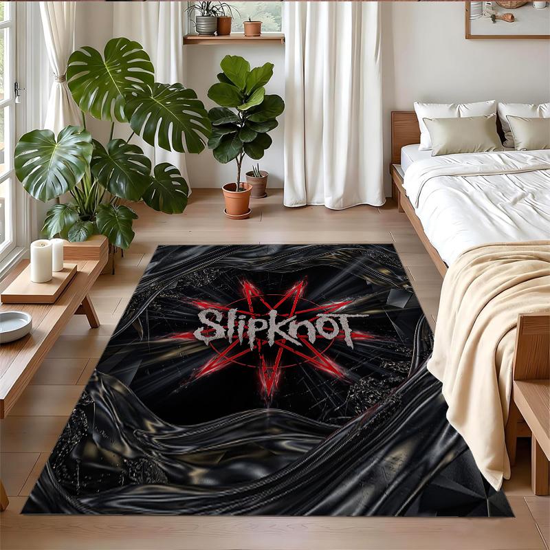 Slipknot Print Crystal Velvet Plush Rug Wear?Resistant Anti?Slip Floor Mat For Indoor Household Decoration