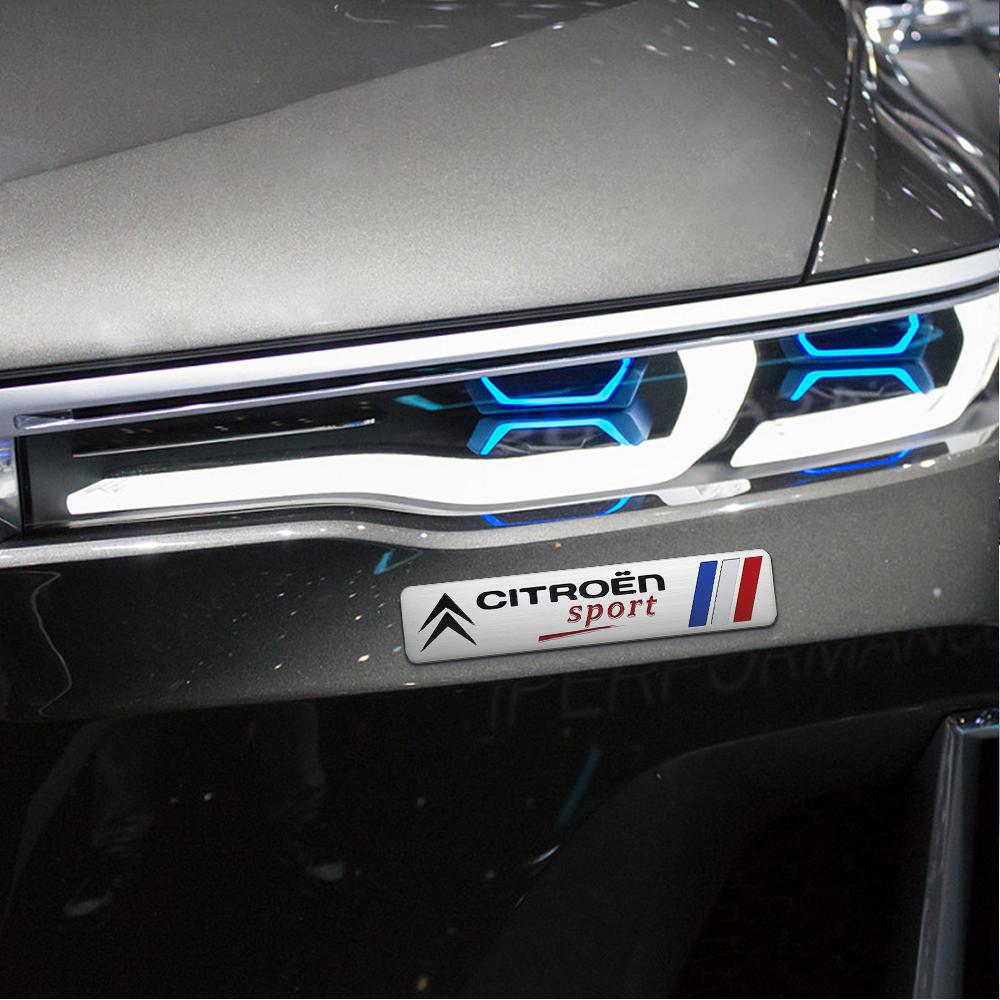 POOR1 3D Aluminum Emblem Car Window Body Car Side Fender Decoration Stickers For Citroen sport C5 C3 C2 Grand Picasso Auto Accessories