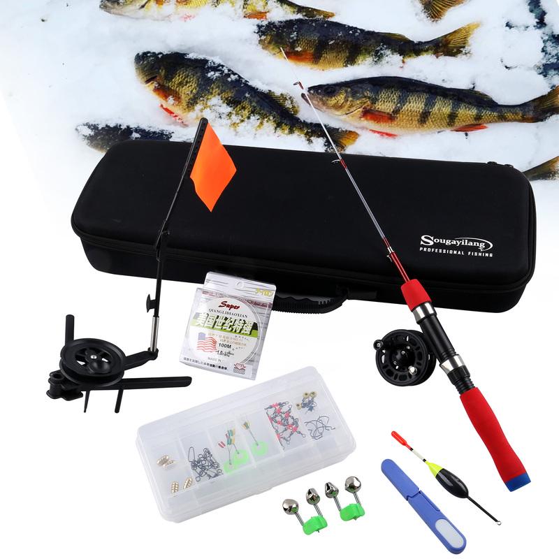 Набор удочек и катушек для зимней удочки и лески для зимней спортивной рыбалки на открытом воздухе, полный набор для рыбалки