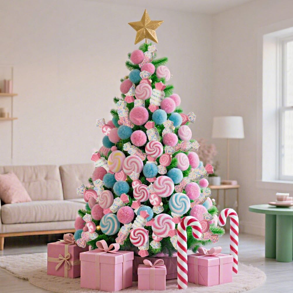 Набор конфетных рождественских украшений для рождественских елок, конфетные подвески из пенопласта ручной работы