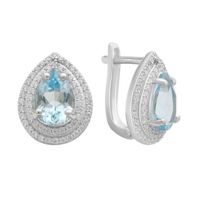 Серебряные серьги с натуральным топазом 5.859ct (2179580)