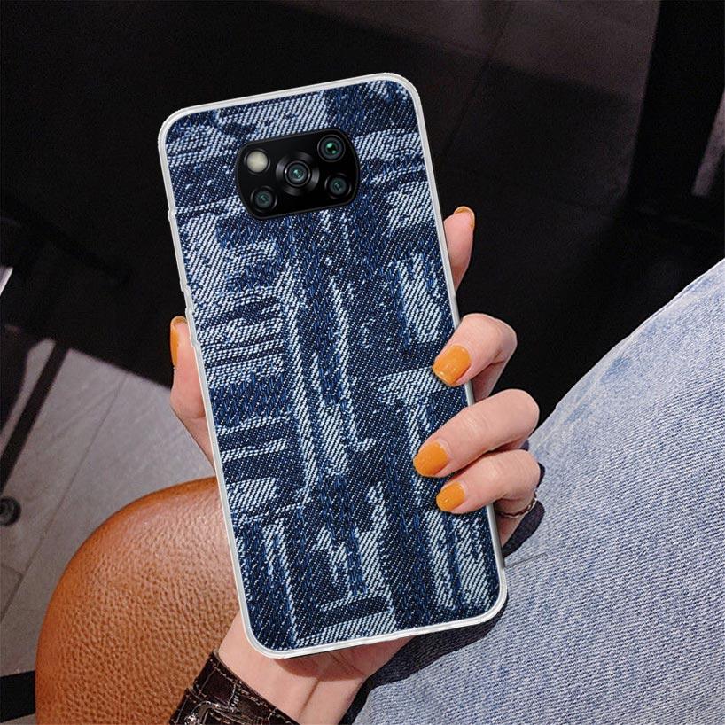 Jeans Cowboy Denim Printed Phnoe Case for Xiaomi Poco X5 X6 X7 Pro X4 Gt F7 Ultra M8 M7 Redmi 15C 15 13C 13 12C 12 Unique Cover