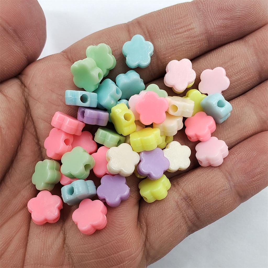 200 шт., фурнитура для ювелирных изделий, ожерелье, браслет, изготовление цветочных геометрических бусин с отверстием, аксессуары для самостоятельного изготовления, смешанные яркие цвета, свободные бусины для изготовления
