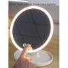 Rotatable Makeup Mirror with LED Light Tricolor Light Adjustable Desktop Mirror  Travel