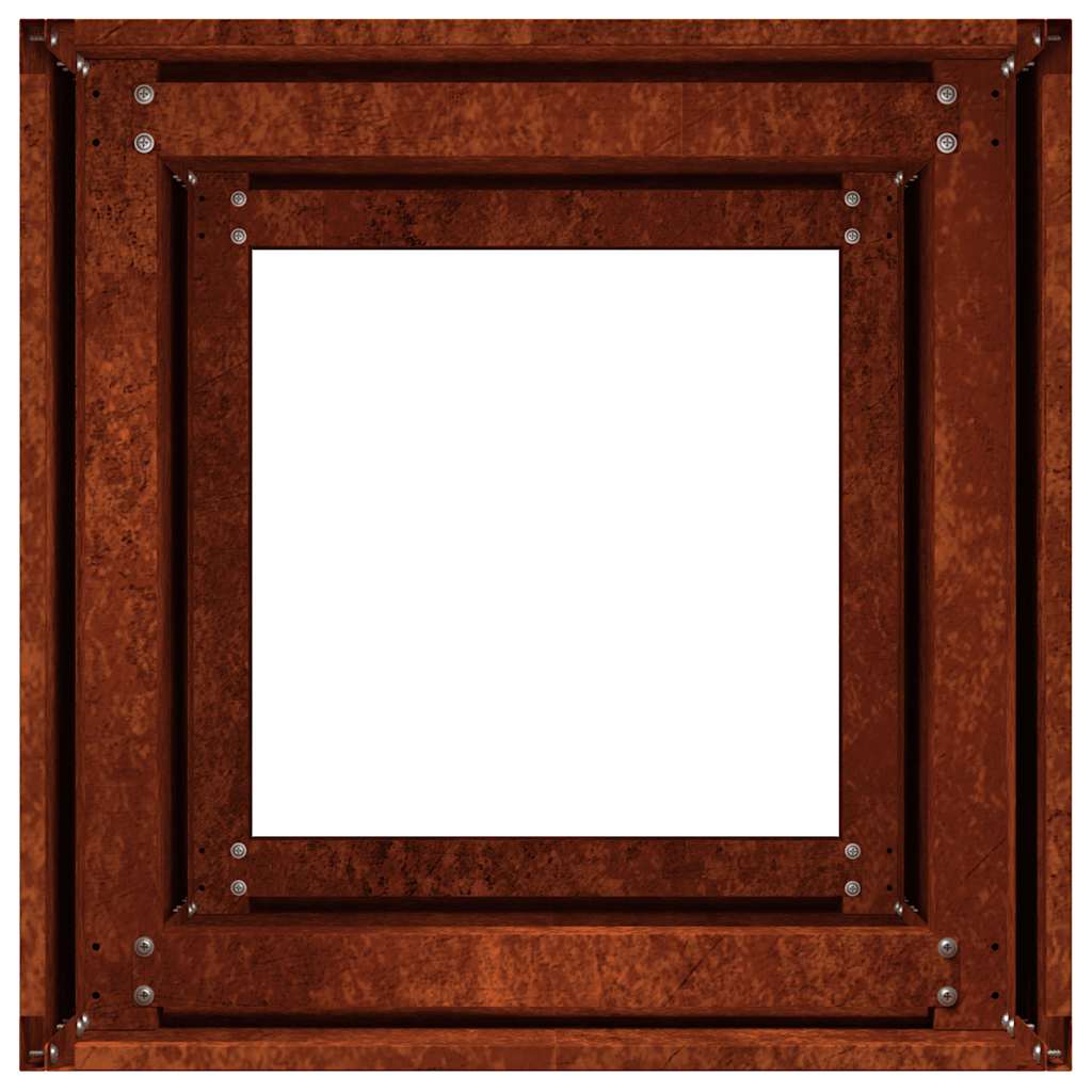 Rustic Planter Box 40x40x80 cm Weatherproof Steel