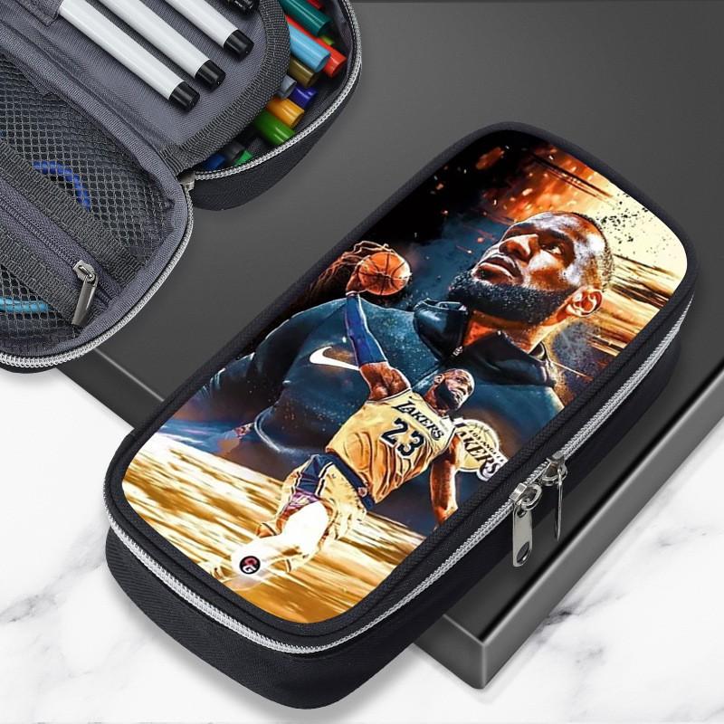 Cartoon NBA Basketball Star Stephen Curry Inspired Pencil Case Kids Boys Girls Large Capacity School Organizer
