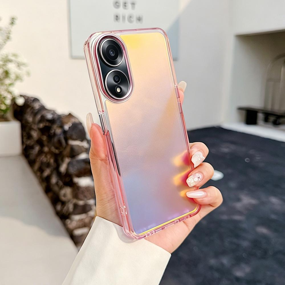 KEYSION Модный лазерный градиентный цветной чехол для телефона OPPO A98 5G A78 A58 A38 A18, противоударная задняя крышка из ТПУ+ПК для OPPO A78 4G