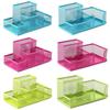 3/4 Grid Metal Mesh Pen Holder Large Capacity Makeup Brush Storage Bucket  Bedroom Decoration