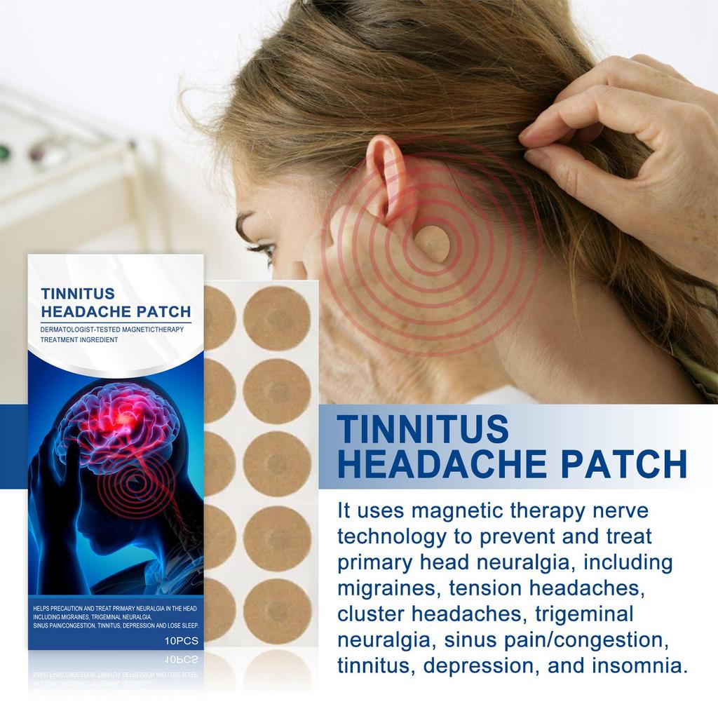 10 шт., облегчение тиннитуса от звона в ушах, пластыри от тиннитуса, натуральный травяной состав, пластыри, облегчающие тиннитус