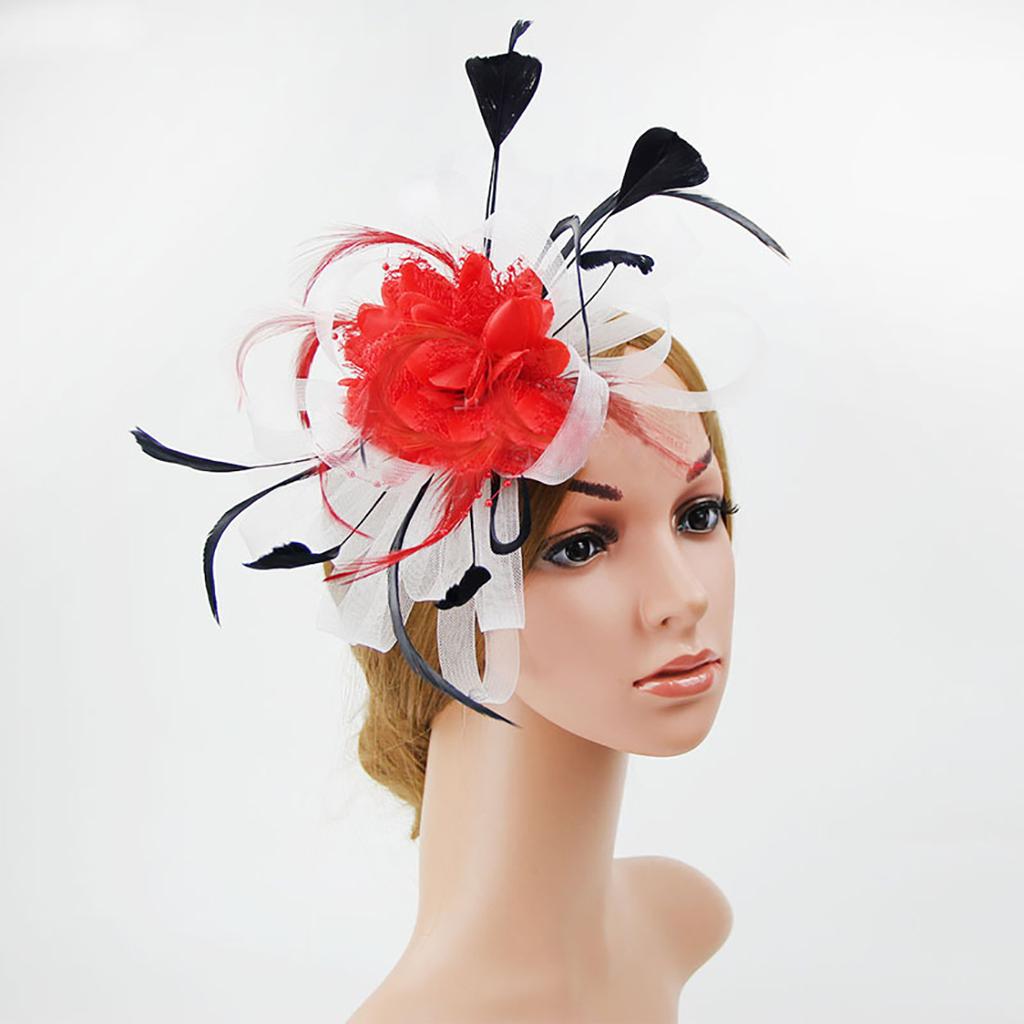 Large Wedding Feather Hair Fascinator On Headband Ladies Day Royal Ascot Races Aliceband Net