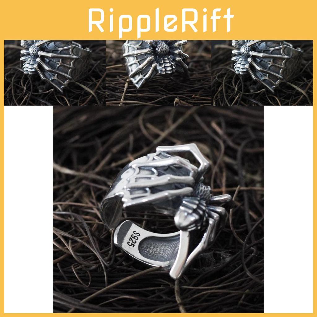 Модное ретро кольцо-паук из тайского серебра для женщин, подходит для повседневной носки