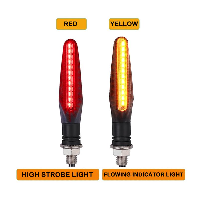 2 шт., 24 светодиода, универсальный индикатор для мотоцикла, плавный указатель поворота, гибкий мигающий тормоз/дневной бег