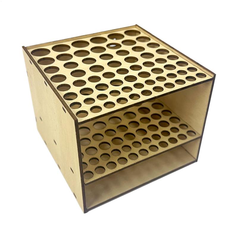 Деревянная подставка для карандашей, держатель для цветных карандашей и кистей, съемная полка для демонстрации кистей для макияжа с 67 отверстиями, настенное крепление