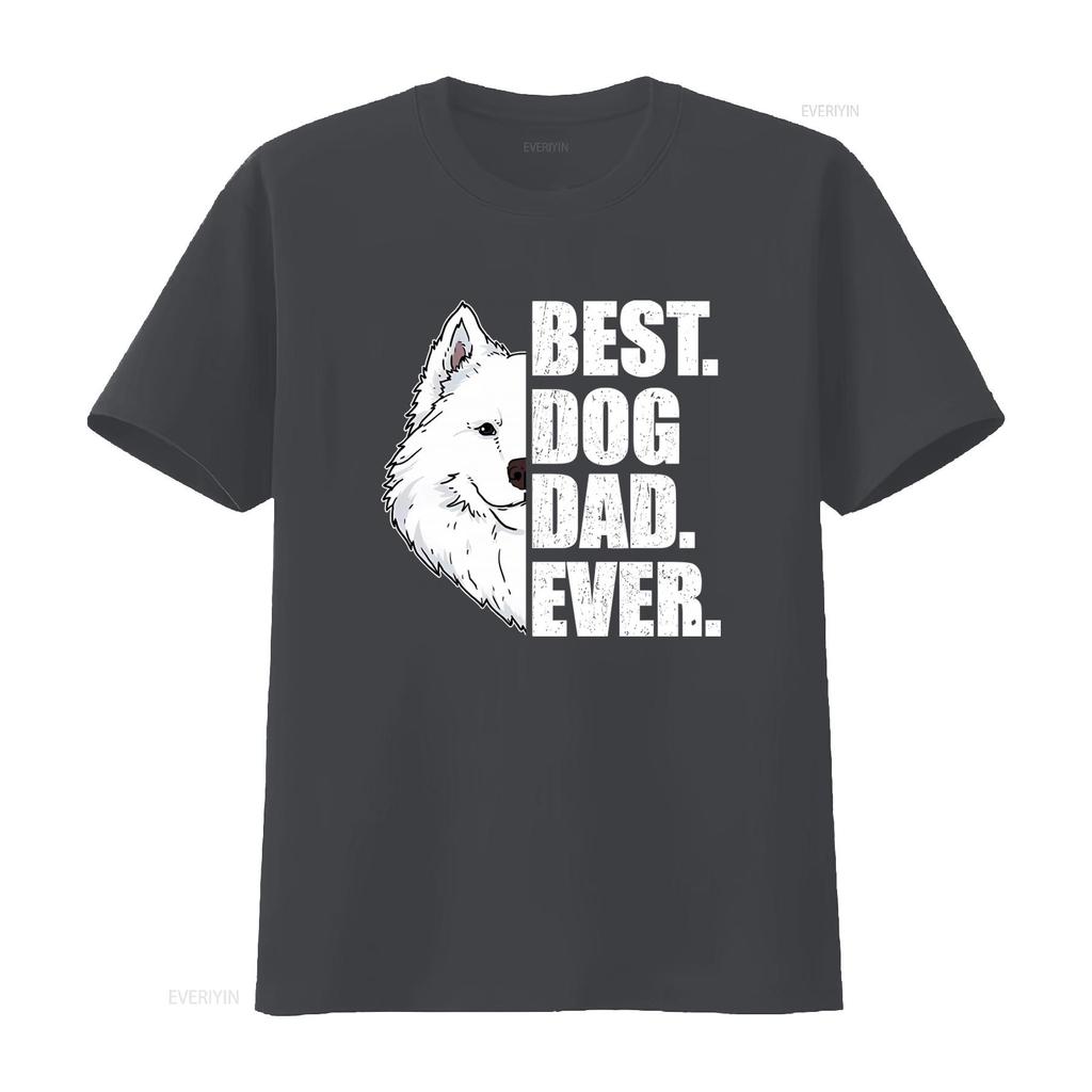 Best Dog Dad Ever Samoyed Lover Pet T Shirt for vintage Washed Stylish graphic streetwear Versatile Top For Everyday Wear