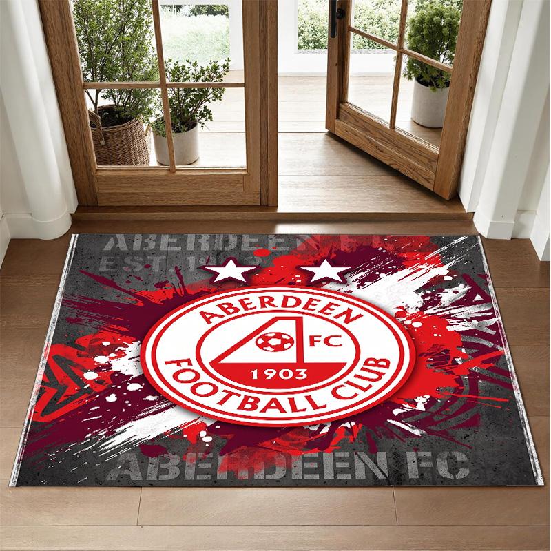Aberdeen FC Design Crystal Velvet Rug Soft Decorative Mat for Bedroom Entrance