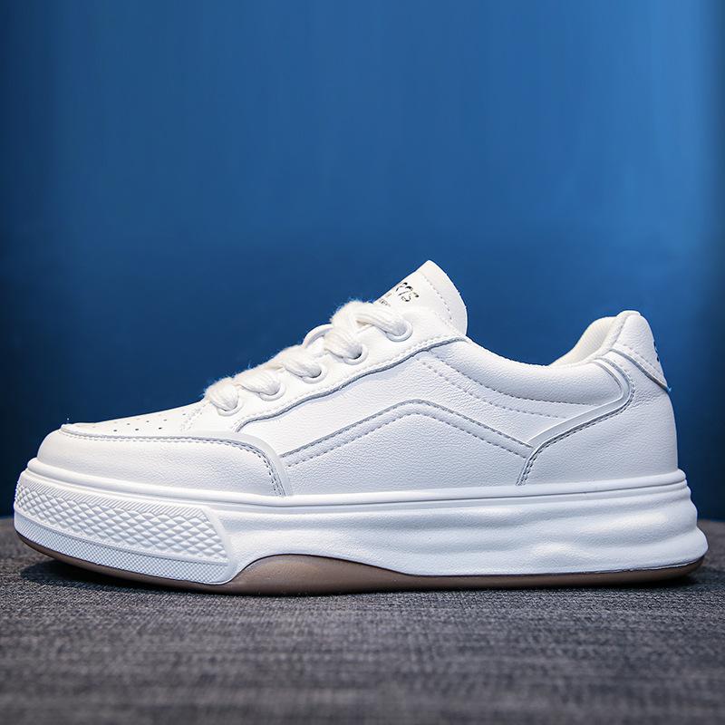 Кроссовки женские весенние новые на толстой подошве одного цвета для студентов повседневные универсальные белые туфли трендовые