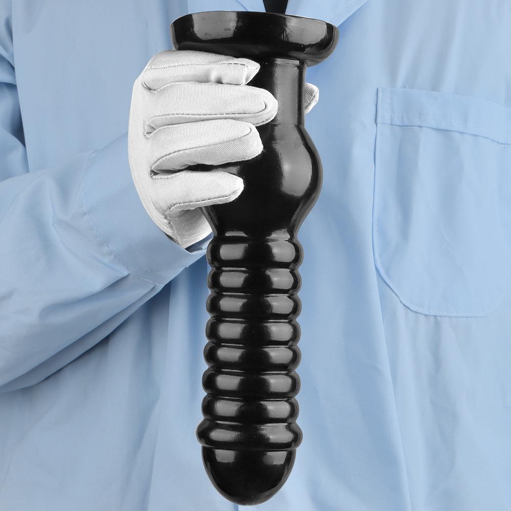 24.5cm Black PVC Beaded Dildo Masturbator Butt Plug Anal Dilator Sex Toy Realistic Dick Big Penis