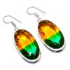 Bi-Color Tourmaline Gemstone 925 Sterling Silver Gift Jewelry Earring 2.09"