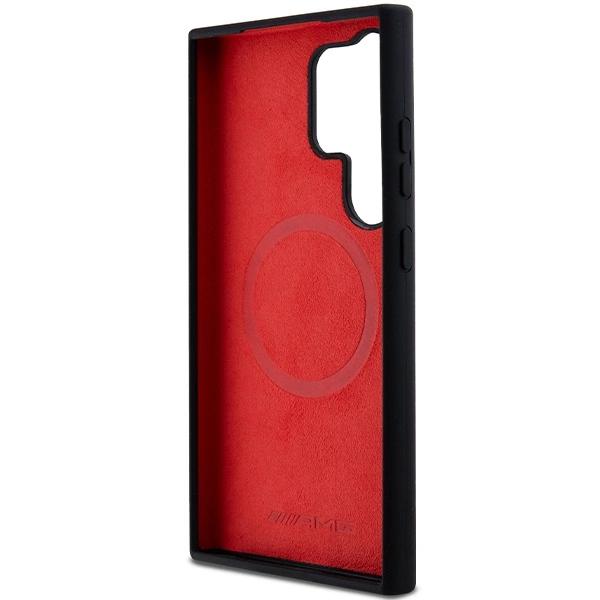 Чехол Magsafe Amg Силиконовый Карбоновый Рисунок Для Samsung Galaxy S24 Ultra - Черный