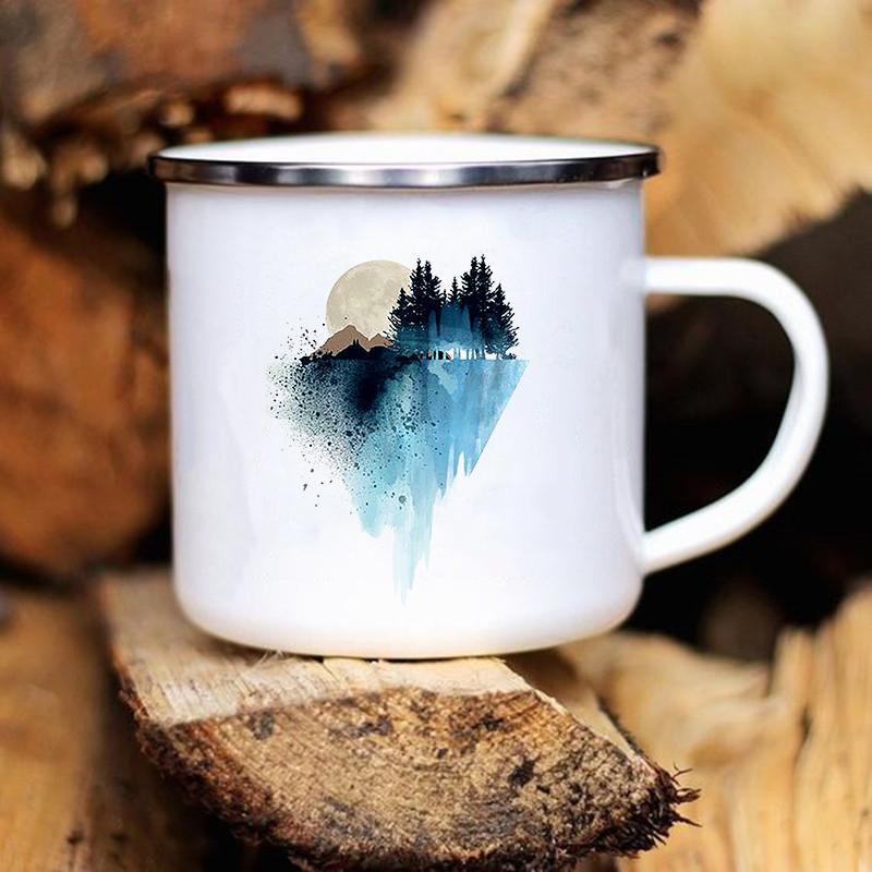 Happy Camping Enamel Cups Friends Original Mugs Coffee Cups to Sublimate Drinkware Unusual Tea Cup Personalized Mug Beer Cupshe
